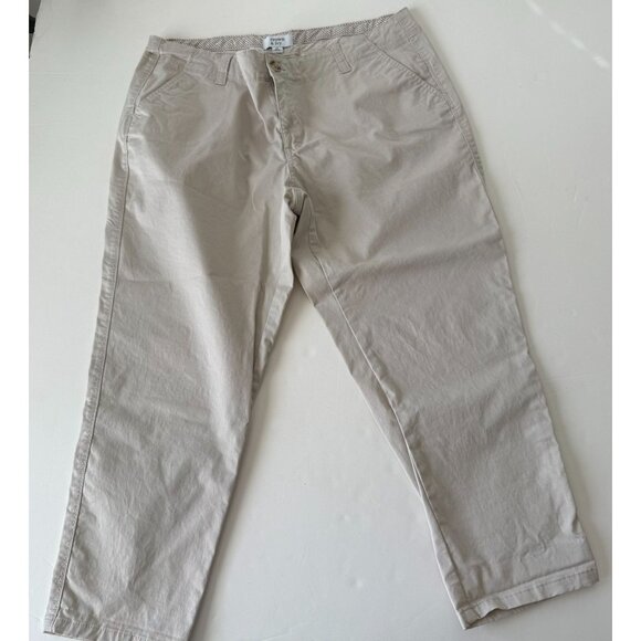 Crown & Ivy Womens Beige Chino Pants Size 14 Casual Stretch Cotton Blend - Picture 2 of 5
